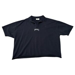 YOUNGLA Men's Collared Raw Hem Chopped Oversized Sweater *Stained* XXL 28 x 27